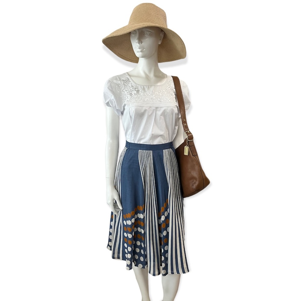 Vintage Geometric Pattern Circle Skirt